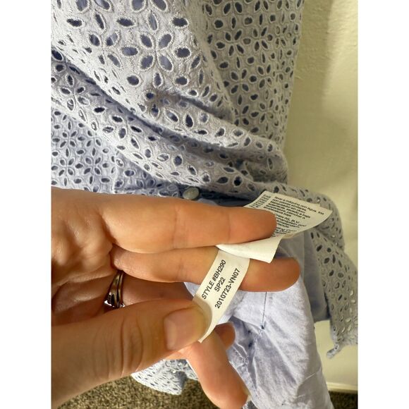 J Crew Purple Eyelet Lace Babydoll Midi Dress Sz 6 Cottagecore Boho Feminine - Picture 12 of 13